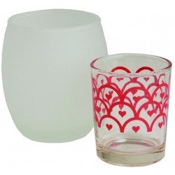 Tealights candles holders red heart frieze