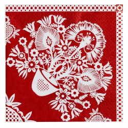 Red Flowers Paper Napkins
