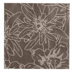 Taupe Alps Flowers Paper Napkins